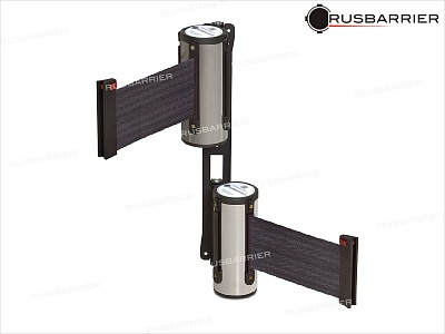 Двойной поворотный настенный блок с лентой 2 метра POVNB2W-36332 GRAY black
