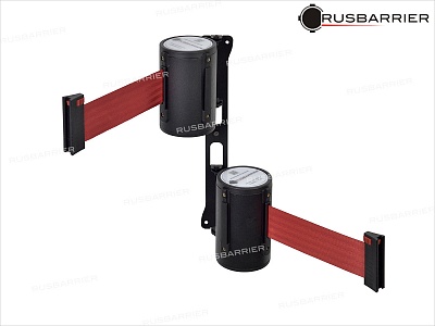 Двойной поворотный настенный блок с лентой 2 метра POVNB2N-36332 BLACK red