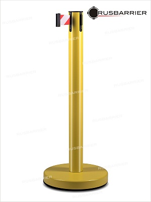 Cтойка с лентой 3 метра BSLN-326333 YELLOW white/red