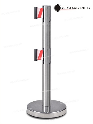 Cтойка с лентой 5 метров BS2LW-127615 white/red