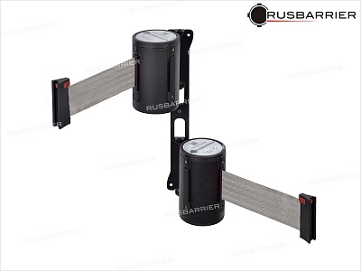 Двойной поворотный настенный блок с лентой 3 метра POVNB2N-36333 BLACK gray