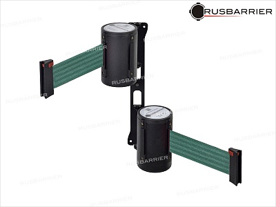 Двойной поворотный настенный блок с лентой 3 метра POVNB2N-36333 BLACK green